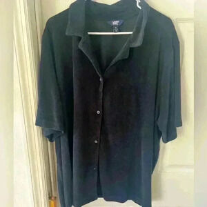 Lands End 3X black polo button down shirt